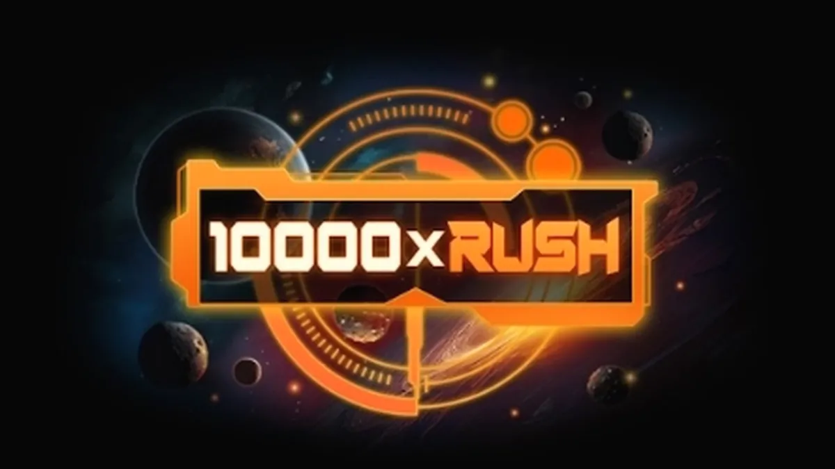 Tampilan visual antarmuka slot 10000 x Rush dengan desain minimalis