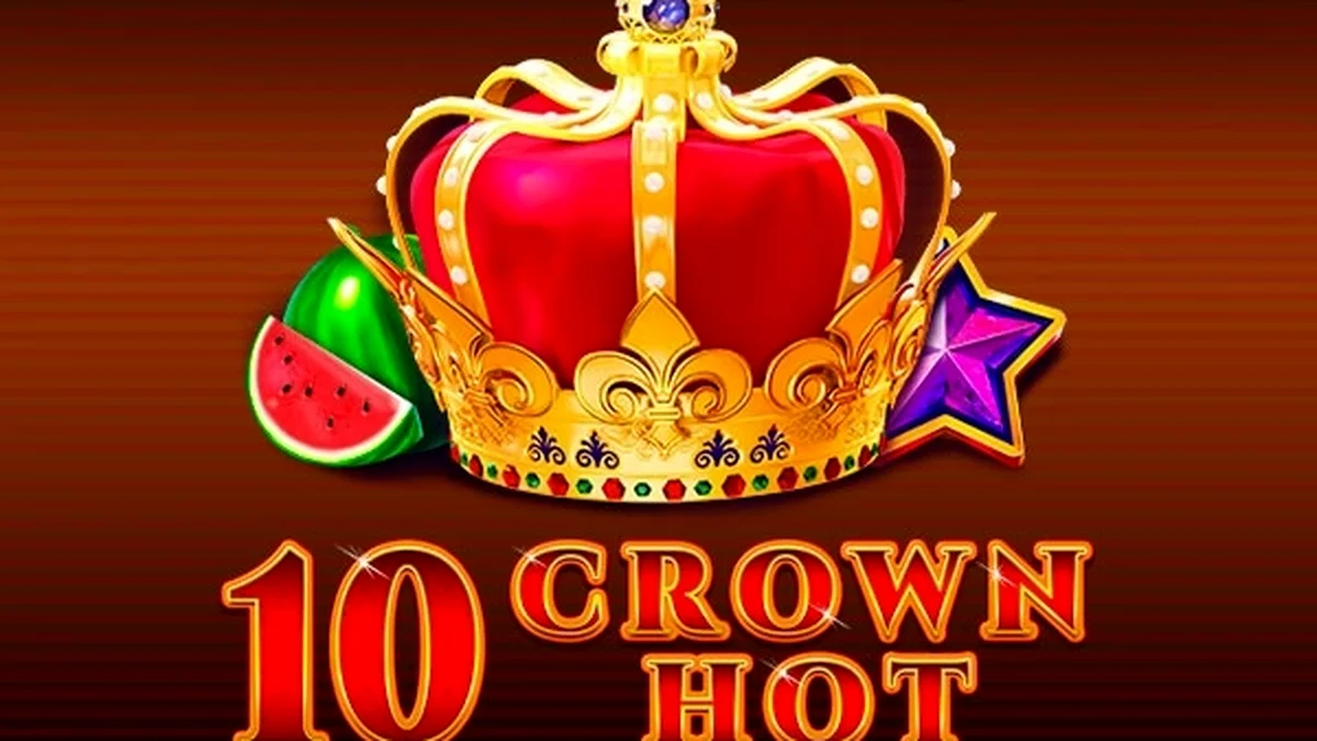 Tampilan visual slot 10 Crown Hot dengan simbol buah dan mahkota yang ikonik